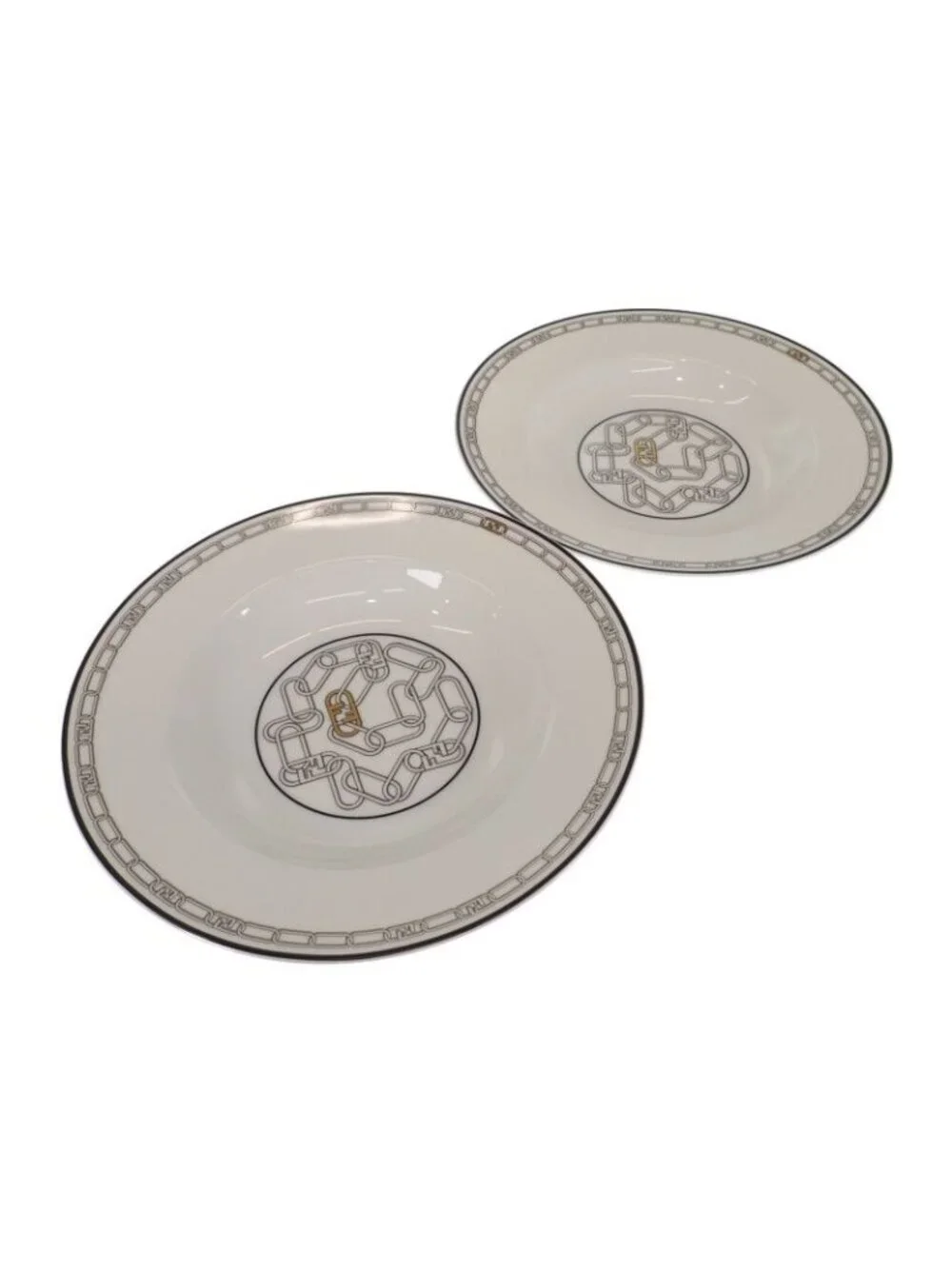 Fendi O'Lock Plate Set of 2 7 Tableware Porcelain White